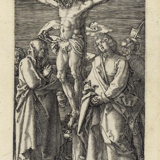 Albrecht Dürer — Христос на кресте, с гравюры "Страсти Господни" (Б., М., Зал. 13; С.М.С. 55)