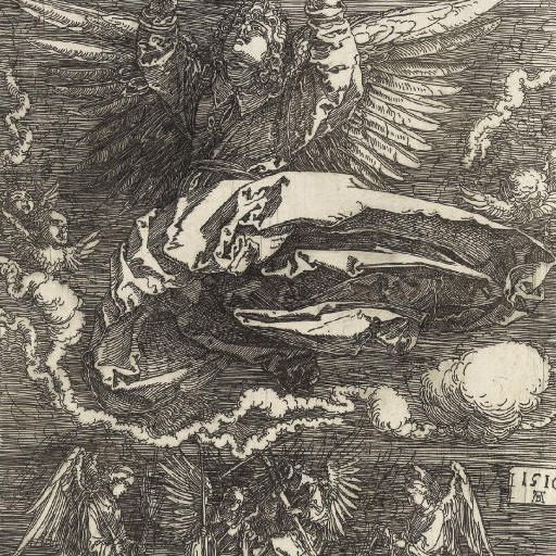 Albrecht Dürer — Сударий, который держит один Ангел (ч. 26; М., Зал. 27; С.М.С. 82)