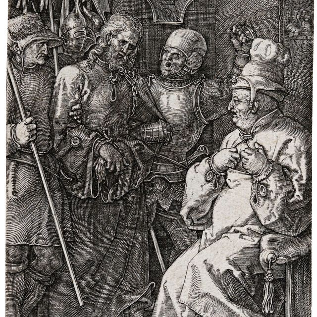 Albrecht Dürer — Христос перед Каиафой, с гравюры "Страсти Господни"