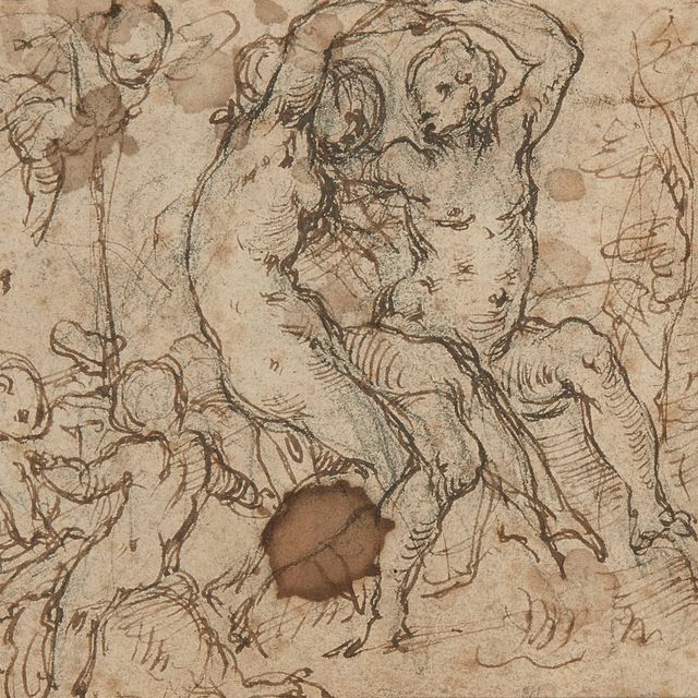 Albrecht Dürer — Девушка, впервые увидевшая Святого Эсташа (спереди) ; Пара в окружении путти у девушки (сзади)