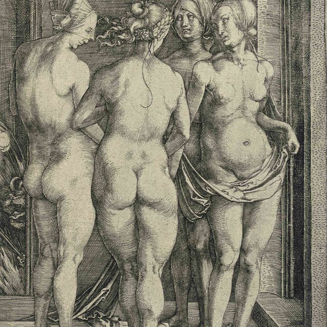 Albrecht Dürer — Четыре обнаженные женщины (Б. 75; М., зал. 69; С.М.С. 17)