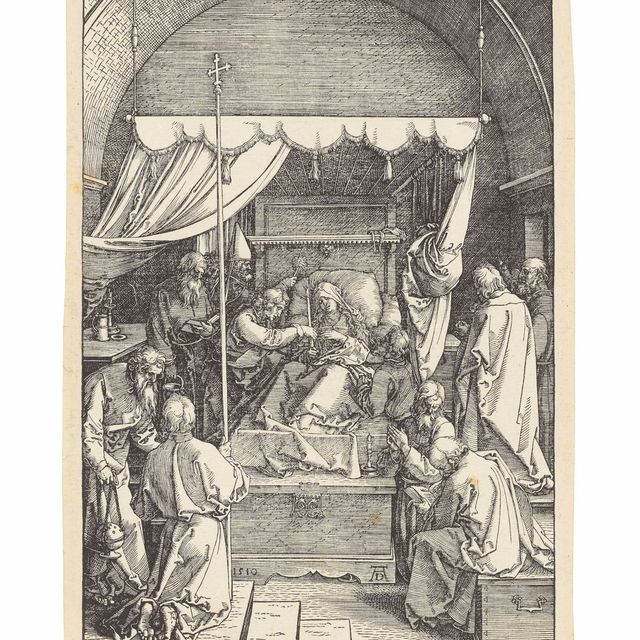 Albrecht Dürer — Смерть Пресвятой Девы, из книги "Жизнь Пресвятой Девы"