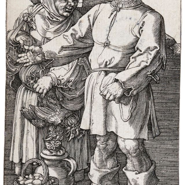 Albrecht Dürer — Крестьянин и его жена на рынке