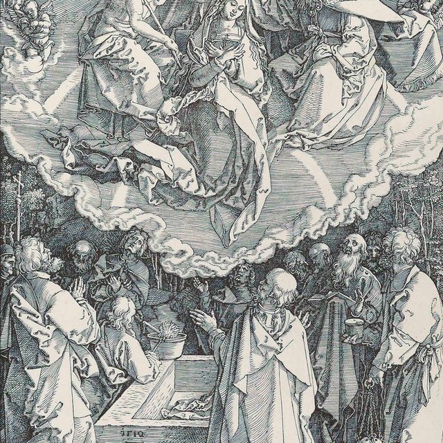 Albrecht Dürer — Успение и коронация Пресвятой Девы, из книги "Жизнь Пресвятой Девы" (Барч, 94; Медер, Холстейн, 206)