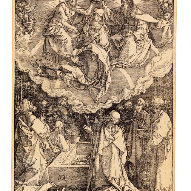 Albrecht Dürer — Успение и коронация Пресвятой Богородицы, из книги "Житие Пресвятой Богородицы".