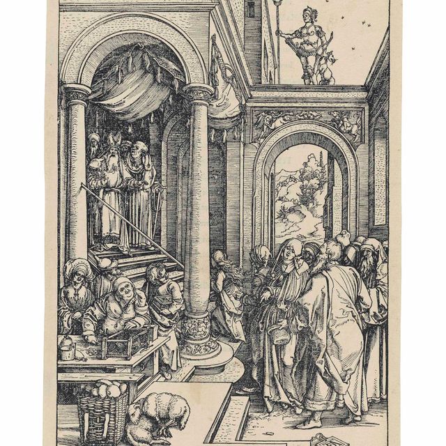 Albrecht Dürer — Сретение Пресвятой Богородицы в храме, из книги "Житие Пресвятой Богородицы"