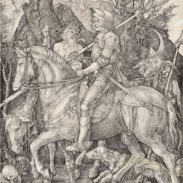 Albrecht Dürer — Рыцарь, Смерть и дьявол (Барч, 98; Медер, Холстейн, 74)