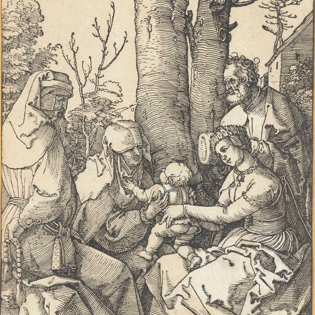 Albrecht Dürer — Святое семейство с Иоакимом и Анной под деревом