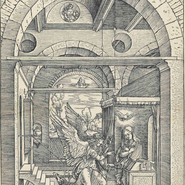 Albrecht Dürer — Благовещение Пресвятой Богородицы, из книги "Житие Пресвятой Богородицы"