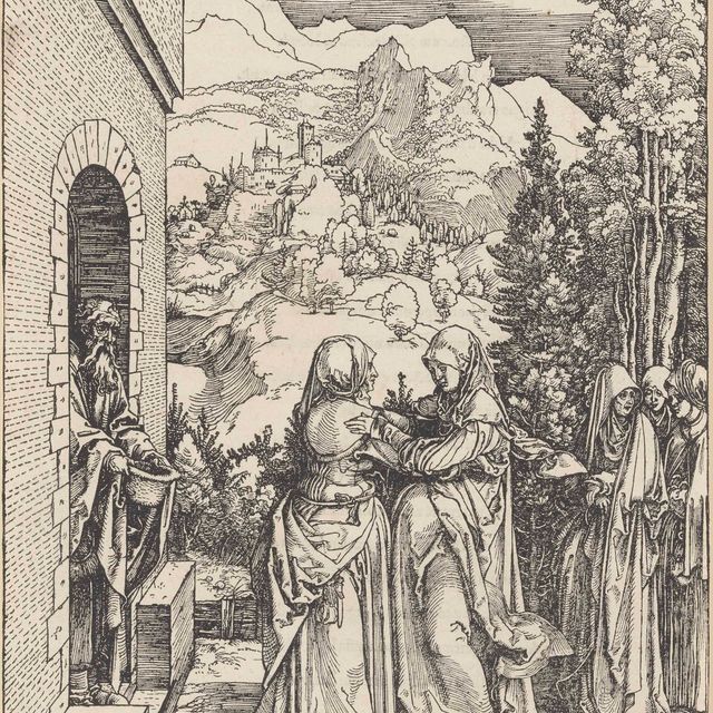 Albrecht Dürer — "Посещение", из книги "Жизнь Пресвятой Девы".