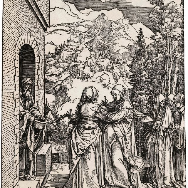Albrecht Dürer — "Посещение", из книги "Жизнь Пресвятой Девы".