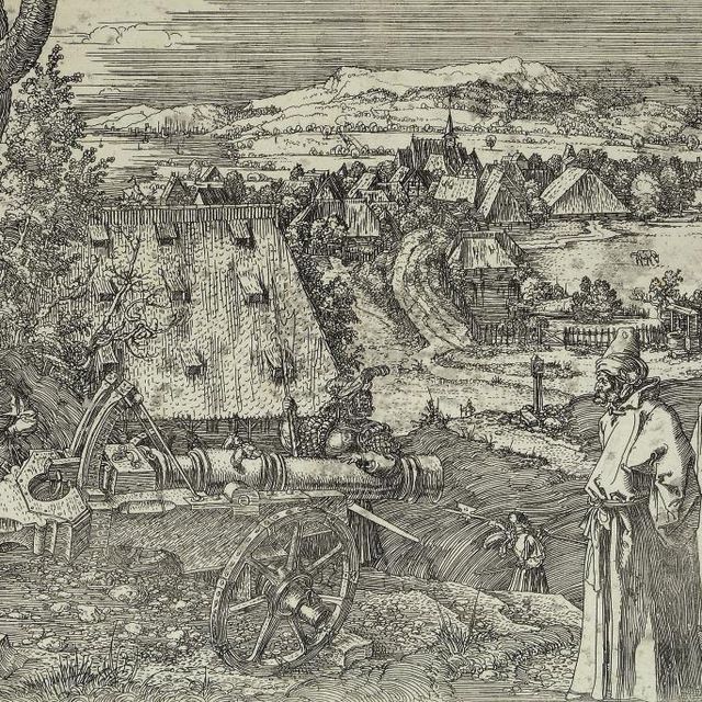 Albrecht Dürer — Пейзаж с пушкой (Барч, 99; Медер, Холстейн, 96)