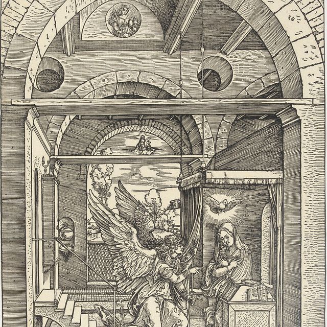 Albrecht Dürer — Благовещение, из жития Пресвятой Богородицы (т. 83; М., гл. 195, С.М.С. 173)