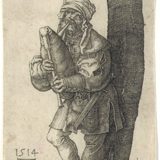 Albrecht Dürer — Волынщик (Б. 91; М., Зал. 90; С.М.С. 76)