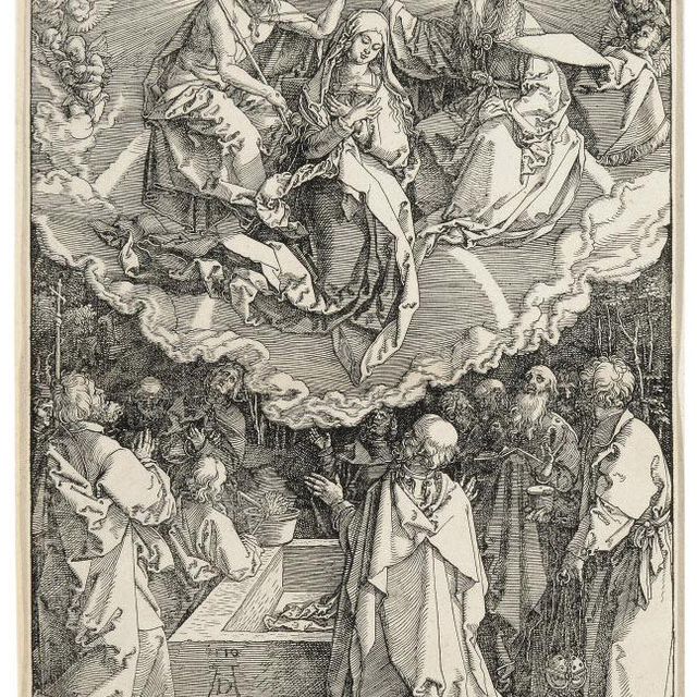 Albrecht Dürer — Успение и коронация Пресвятой Девы, из книги "Жизнь Пресвятой Девы" (Барч, 94; Медер, Холстейн, 206)