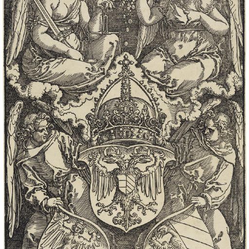 Albrecht Dürer — Герб империи и города Нюрнберга, относящийся к периоду реформации города Нюрнберг (B. 162; M., Зал. 285; S.M.S. 273.I)