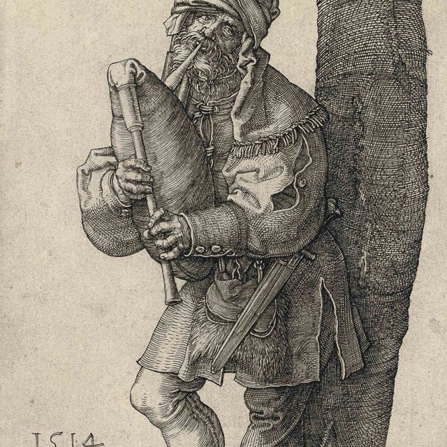 Albrecht Dürer — Волынщик (Б. 91; М., Зал. 90; С.М.С. 76)