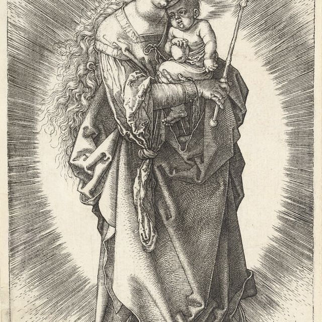 Albrecht Dürer — Богородица с младенцем на полумесяце, со скипетром и короной в виде звезды (В. 32; М., Зал. 37; С.М.С. 81)
