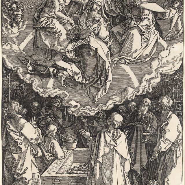 Albrecht Dürer — Успение и коронация Пресвятой Богородицы, из Жития Пресвятой Богородицы (т. 94; М., гл. 206; С.М.С. 184)