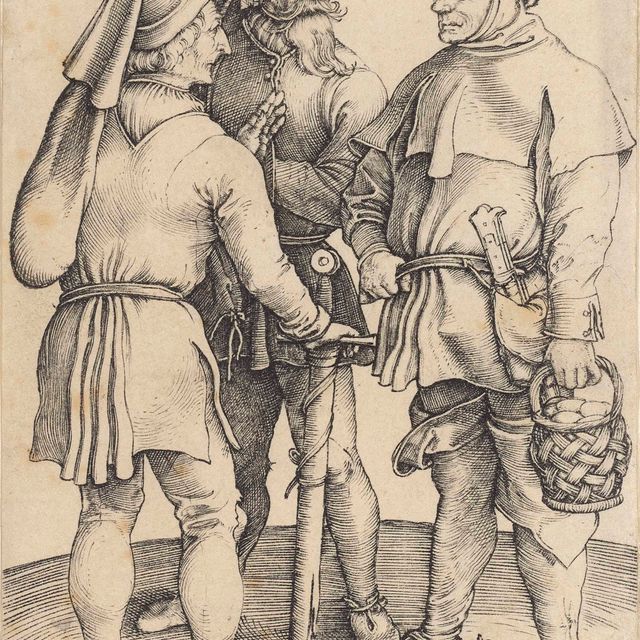 Albrecht Dürer — Беседующие три крестьянина (Барч, 86 лет; Медер, Холстейн, 87 лет; Шох, Менде и Шербаум, 15 лет)