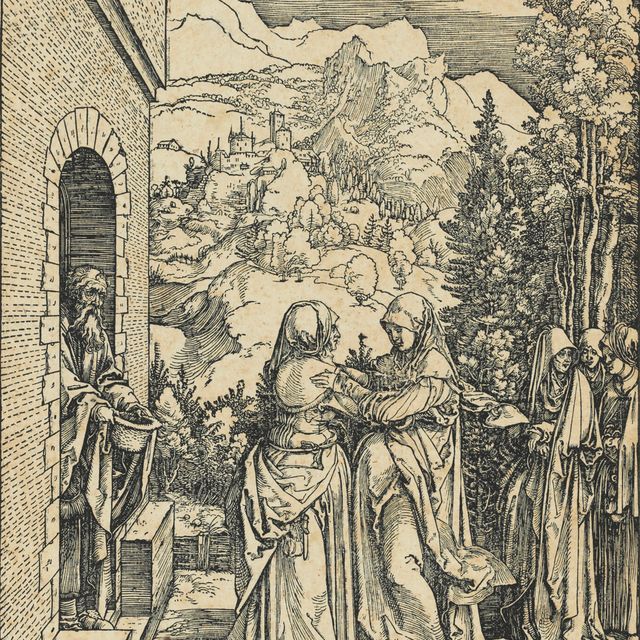 Albrecht Dürer — "Посещение", из книги "Жизнь Пресвятой Девы".