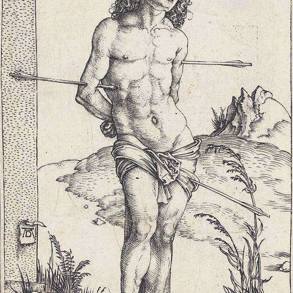 Albrecht Dürer — Святой Себастьян, привязанный к колонне (B. 56; M., Зал. 61; S.M.S. 25)