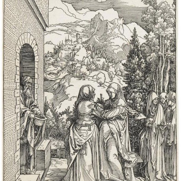 Albrecht Dürer — "Посещение", из книги "Жизнь Пресвятой Девы" (Барч, 84; Медер, Холстейн, 196)