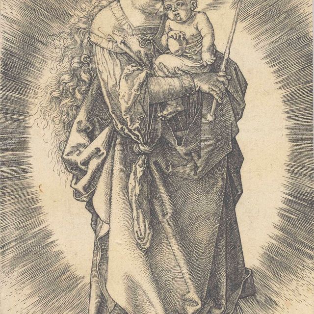 Albrecht Dürer — Дева Мария в полумесяце и звездной короне (Барч, 31 год; Медер, Холстейн, 37 лет; Шох, Менде и Шербаум, 81 год)