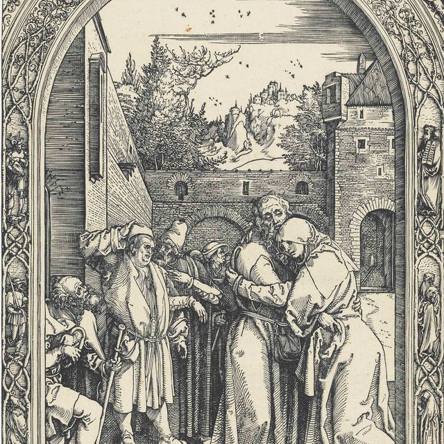 Albrecht Dürer — Встреча Иоакима и Святой Анны у Золотых ворот, из книги "Житие Пресвятой Богородицы"
