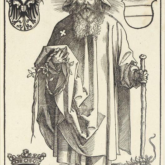 Albrecht Dürer — Иоганн Стабиус в роли святого Коломана (B. 106; S.M.S. 234; отсутствует в Meder)