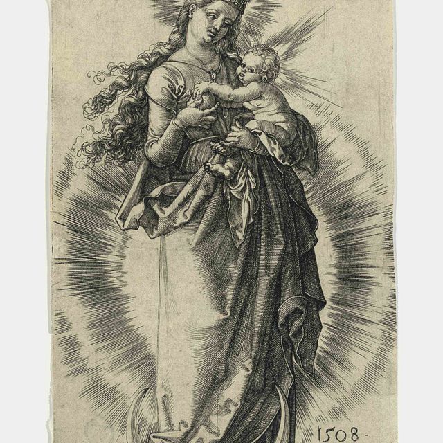Albrecht Dürer — Богородица на полумесяце в короне из звезд (Б. 31; М., Зал. 32; С.М.С. 62)