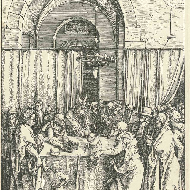 Albrecht Dürer — Жертвоприношение Иоакима, из книги "Жизнь Пресвятой Девы" (т. 77; М., гл. 189; С.М.С. 167)