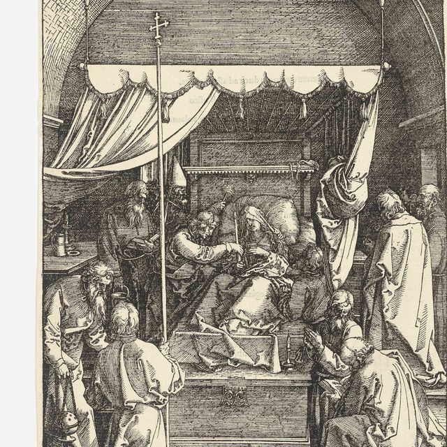 Albrecht Dürer — "Смерть Пресвятой Девы", из книги "Жизнь Пресвятой Девы" (т. 93; М., гл. 205; С.М.С. 183)