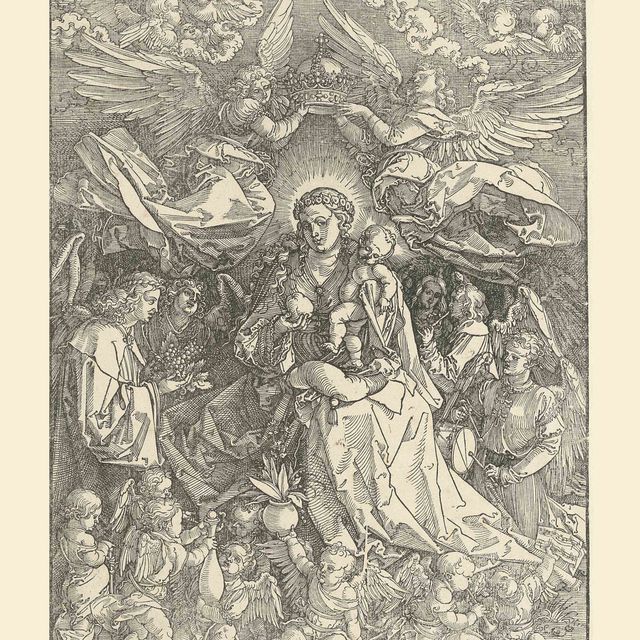 Albrecht Dürer — Дева Мария, окруженная множеством Ангелов (Б. 101; М., Зал. 211; С.М.С. 248)