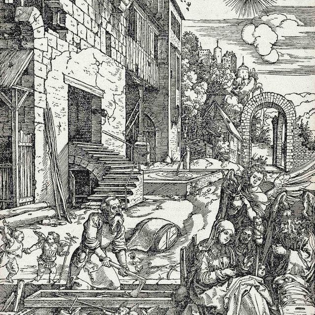 Albrecht Dürer — Пребывание Святого семейства в Египте, из книги "Жизнь Пресвятой Девы" (т. 90; М., зал. 202)