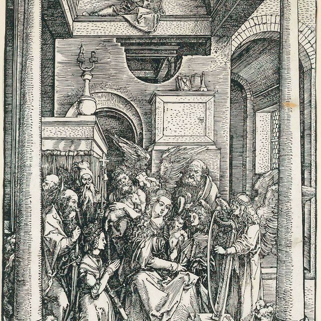 Albrecht Dürer — Прославление Богородицы, из книги "Жизнь Богородицы" (Барч, 95; Медер, Холстейн, 207)