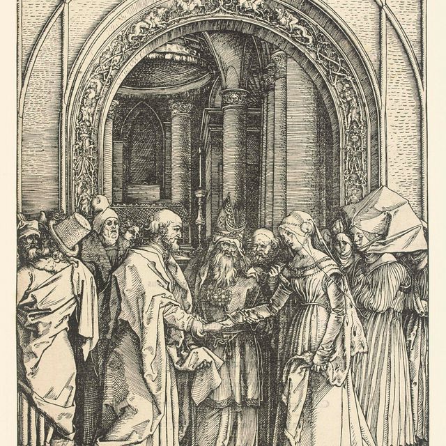 Albrecht Dürer — Обручение Пресвятой Девы, из книги "Жизнь Пресвятой Девы" (т. 82, М., гл. 194; С.М.С. 172)