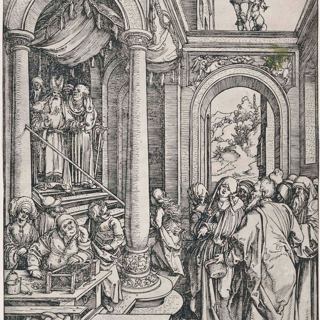 Albrecht Dürer — Сретение Пресвятой Богородицы, из книги "Жизнь Пресвятой Богородицы" (Барч, 81; Медер, Холстейн, 193)