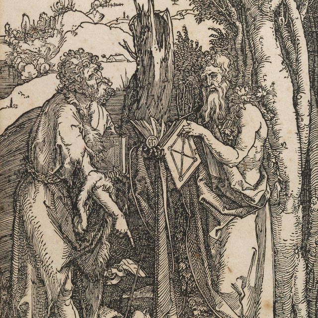 Albrecht Dürer — Святой Иоанн Креститель и святой Онофрий (Барч, 112; Медер, Холштайн, 230; Шох, Менде, Шербаум, 135)