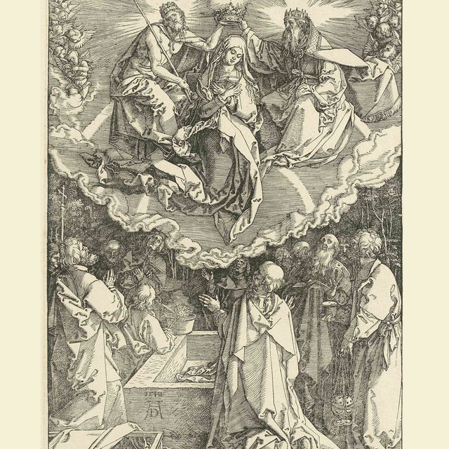 Albrecht Dürer — Успение и коронация Пресвятой Девы, из книги "Житие Пресвятой Девы" (т. 93; М., гл. 206; С.М.С. 184)
