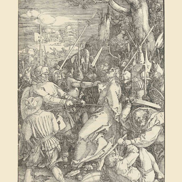 Albrecht Dürer — "Пленение Христа", из большой гравюры на дереве "Страсти Христовы" (т. 7; М., Зал. 116, С.М.С. 157)