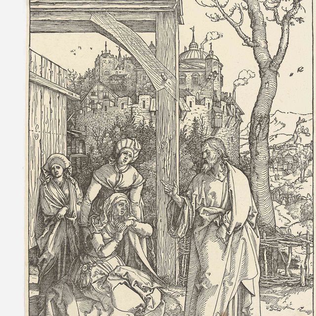 Albrecht Dürer — Христос, прощающийся со своей Матерью, из "Жизни Девы Марии" (стр. 204; М., гл. 204; С.М.С. 182)