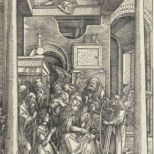 Albrecht Dürer — Прославление Пресвятой Девы, из: Житие Пресвятой Девы (т. 95; М., гл. 207; С.М.С. 185)