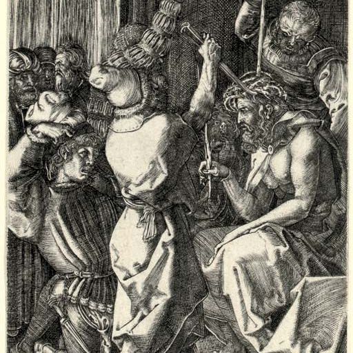 Albrecht Dürer — Христос в терновом венце с гравюры "Страсти Господни" (Б., Медер, Холл. 9; Шох, Менде, Шербаум, 51)