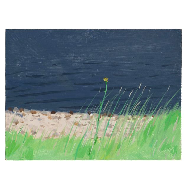 Alex Katz — Пляжная сцена, Желтый цветок
