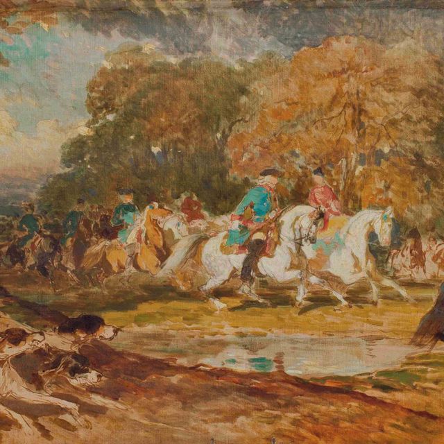 Alfred De Dreux — Замок Людовика XV , эскиз