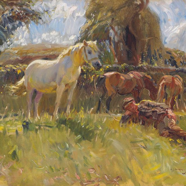 Alfred James Munnings — Креветки и старая серая кобыла на холмах Рингленда
