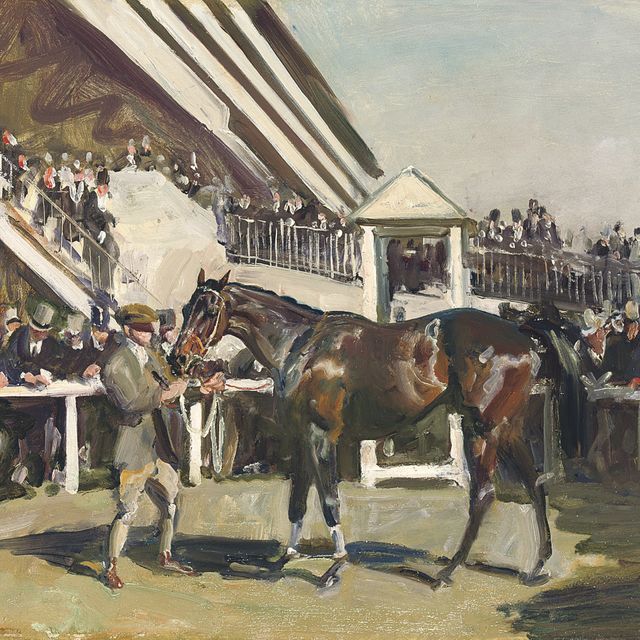 Alfred James Munnings — Расседлывание в Эпсоме, исследование