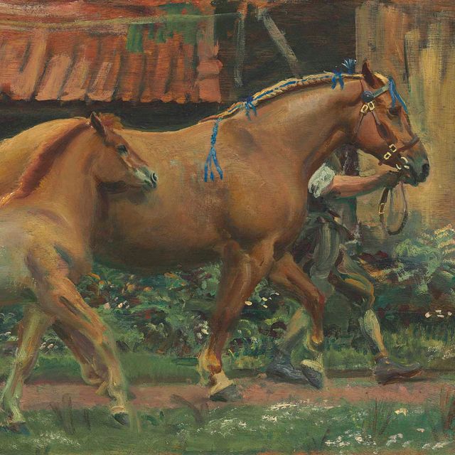 Alfred James Munnings — Кобыла и жеребенок, принадлежащие полковнику Гаю Блюитту