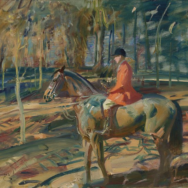 Alfred James Munnings — Зимнее солнце: охотник под прикрытием